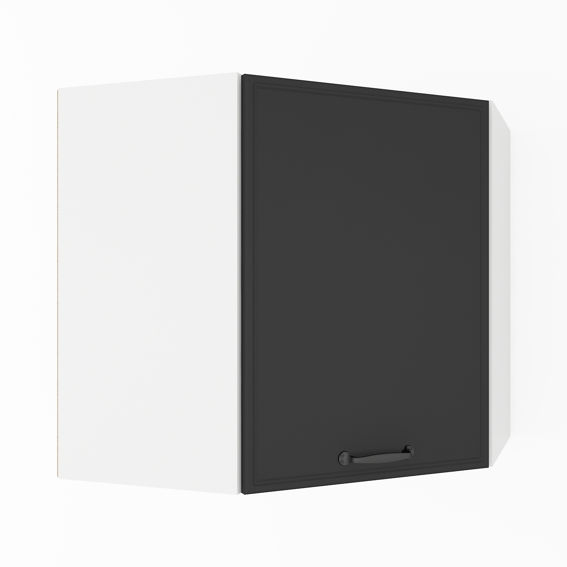 Шафа навісна кутова К-73 Білий+Чорний