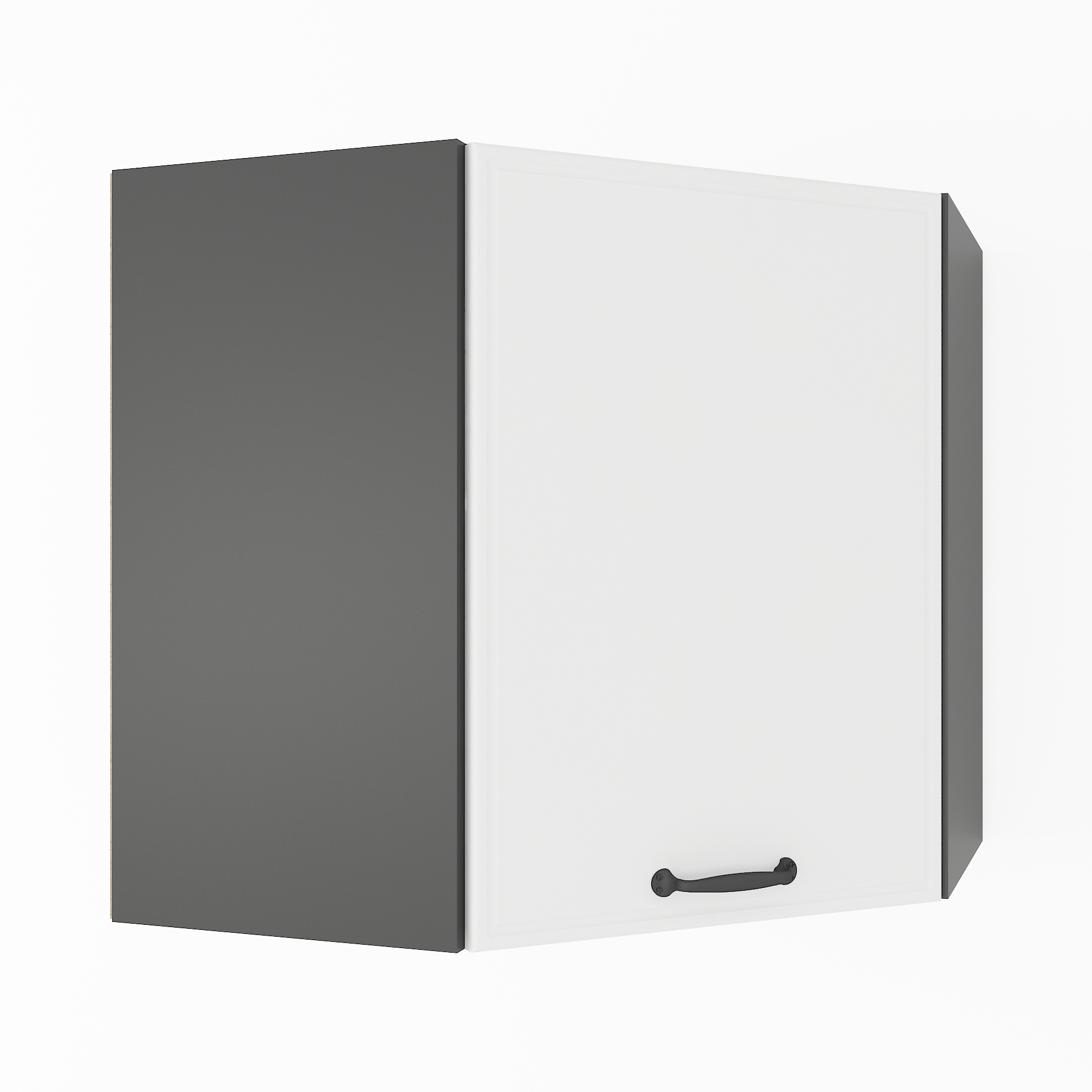 Шафа навісна кутова К-73 Чорний+Білий