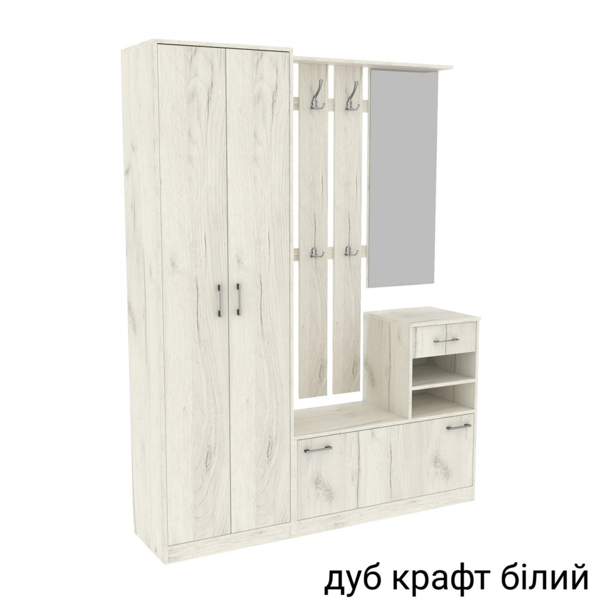 Передпокій SOLO 3 1600мм Дуб Крафт Білий