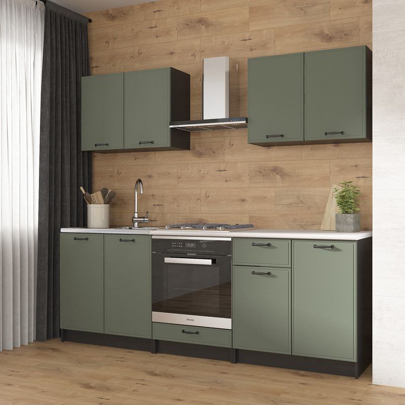 Кухня К-65 2.2м Чорний+Камуфляж