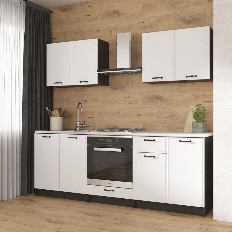 Кухня К-65 2.2м Чорний+Білий