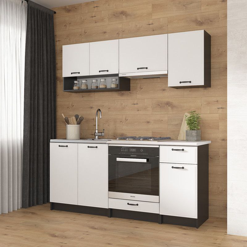 Кухня К-63 1.8м Чорний+Білий