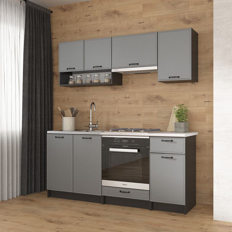 Кухня К-63 1.8м Чорний+Асфальт