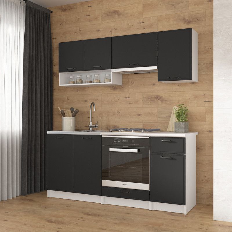 Кухня К-63 1.8м Білий+Чорний