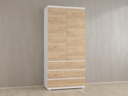 Шафа з полицями без ручок Б-1 дуб крафт+білий