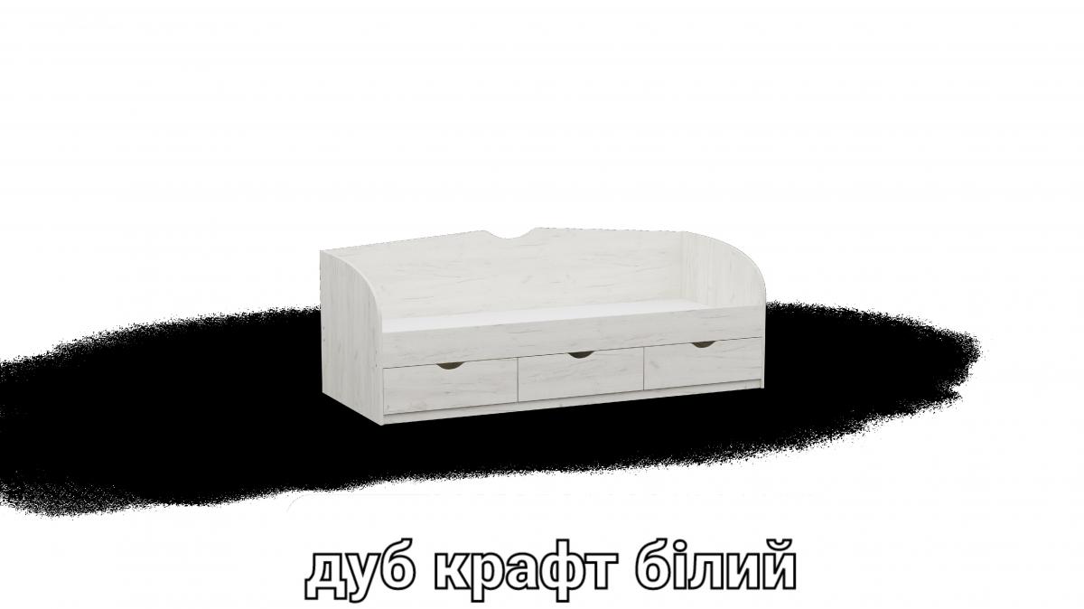 Ліжко односпальне L8 дуб крафт білий