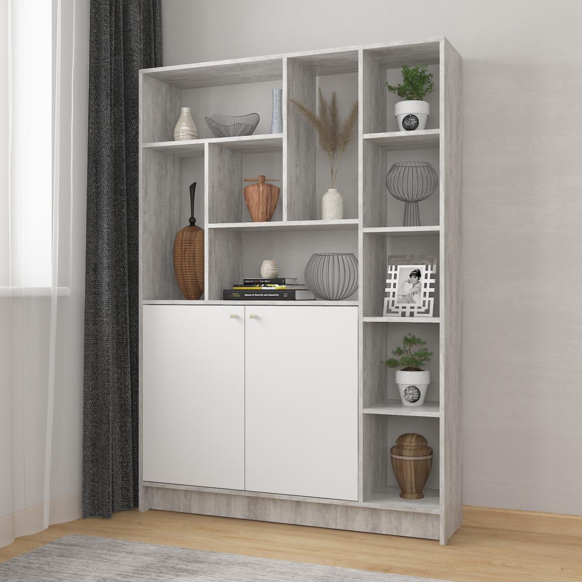 Стелаж А 170 бетон+білий